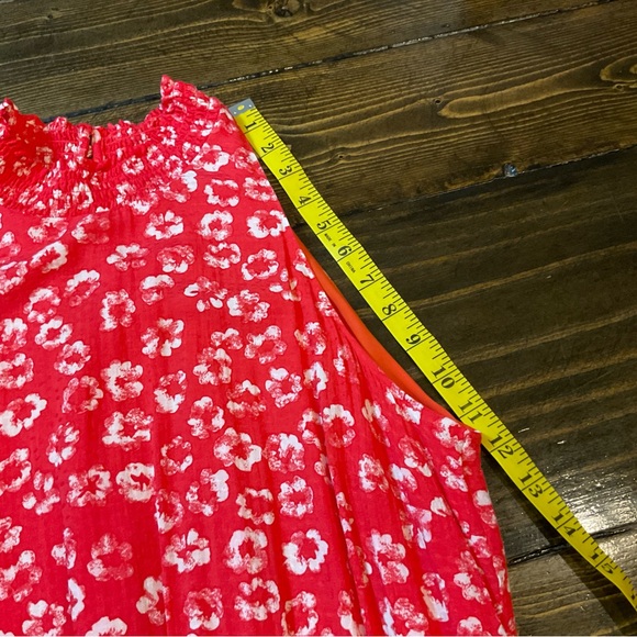 Sam Edelman Red Maxi Dress with Ruffled Neckline - Picture 4 of 9